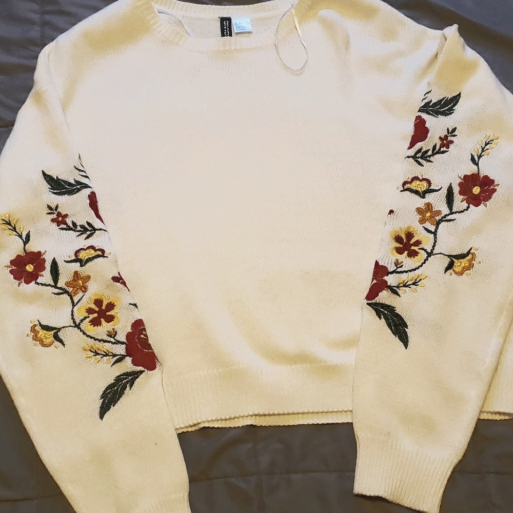 Womens long sleeve crop top sweater